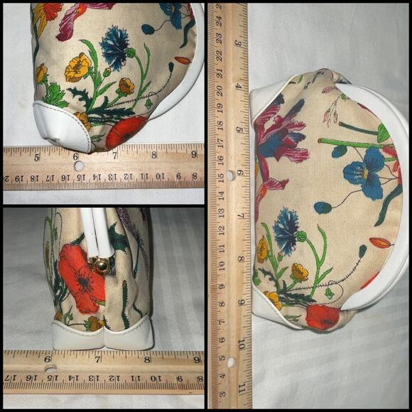 Gucci Floral Vintage Retro Kiss-lock Purse Clutch Rare - Picture 12 of 16